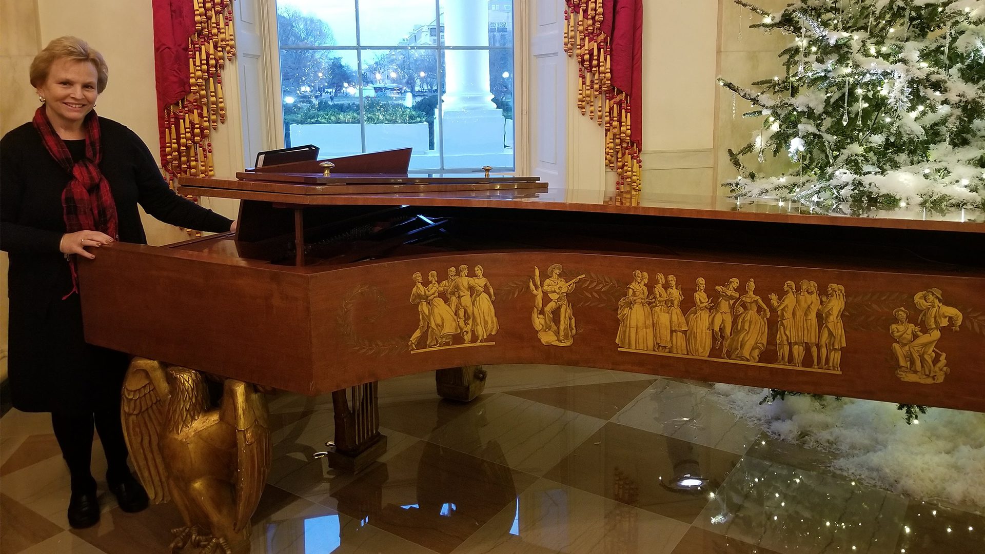 Berta played this Steinway Grand Piano presented to President Franklin D. Roosevelt in 1938 on a TCA Chorus trip to the Whitehouse in December 2017. 